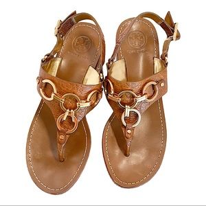Tory Burch Cork Platform Wedge Sandals Size 8.5